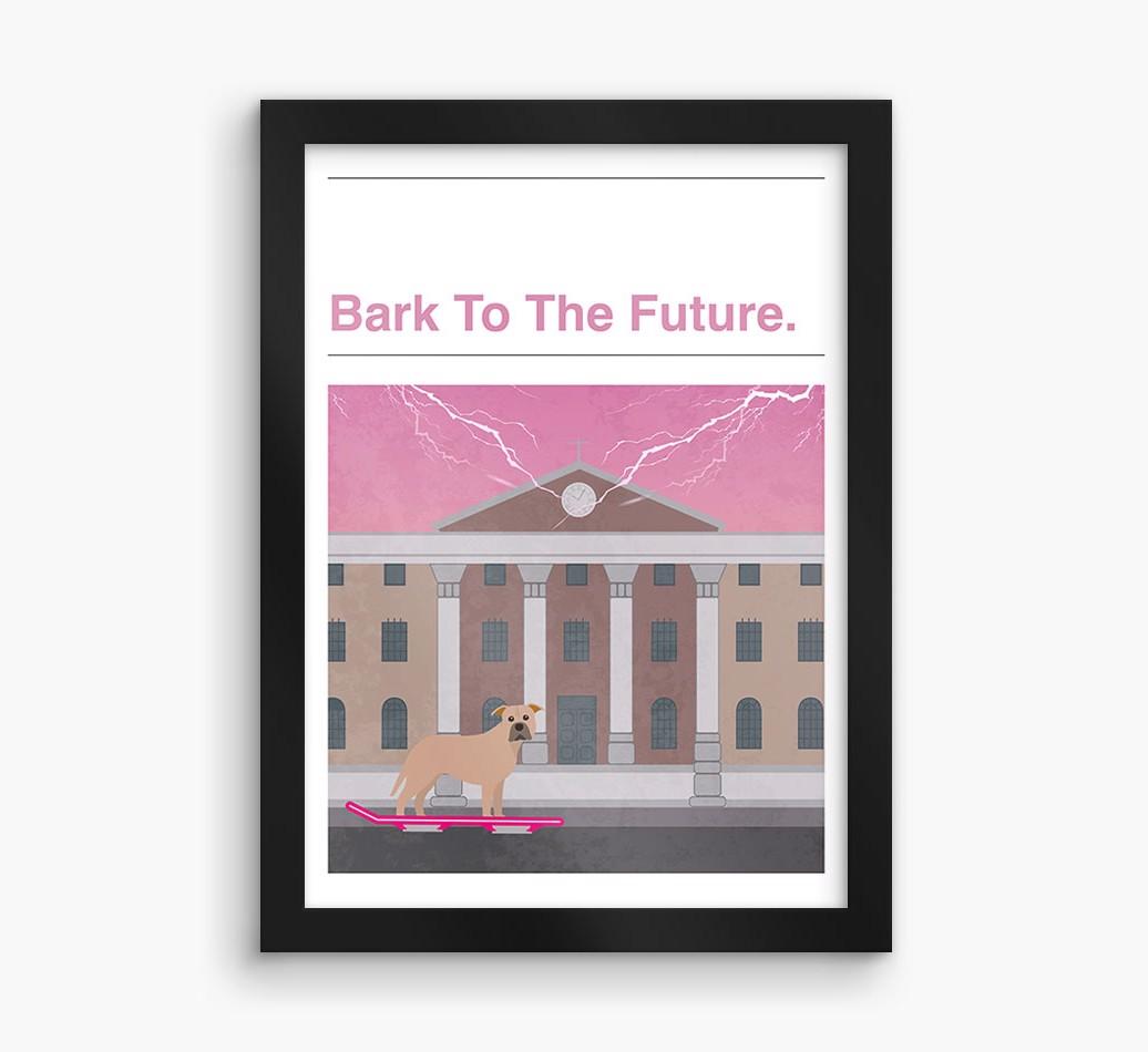 Bark To The Future: Personalized {breedFullName} Framed Print
