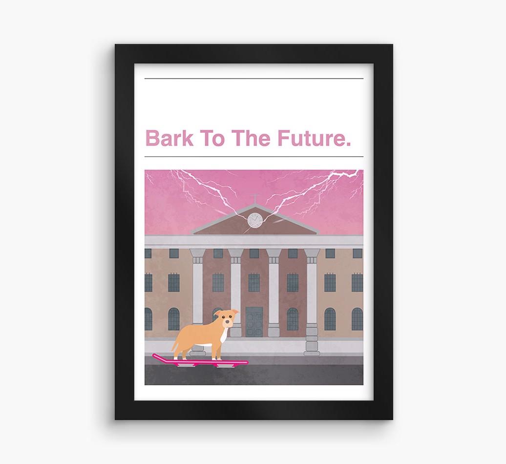 Bark To The Future: Personalized {breedFullName} Framed Print
