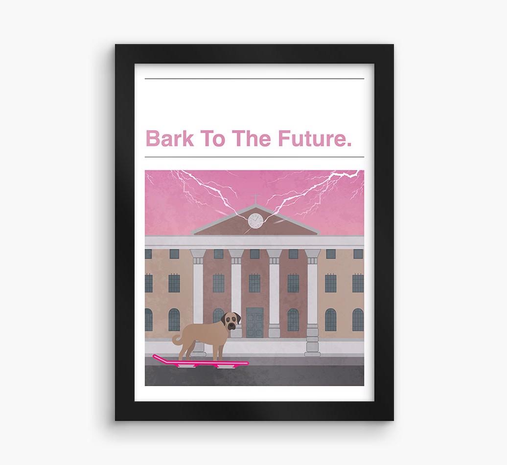 Bark To The Future: Personalized {breedFullName} Framed Print