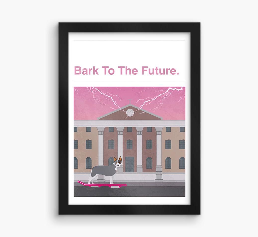 Bark To The Future: Personalized {breedFullName} Framed Print