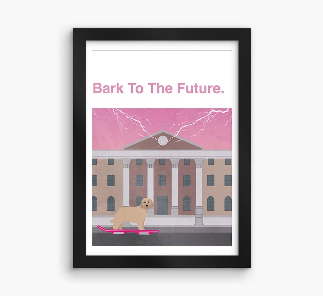 Bark To The Future: Personalized {breedFullName} Framed Print