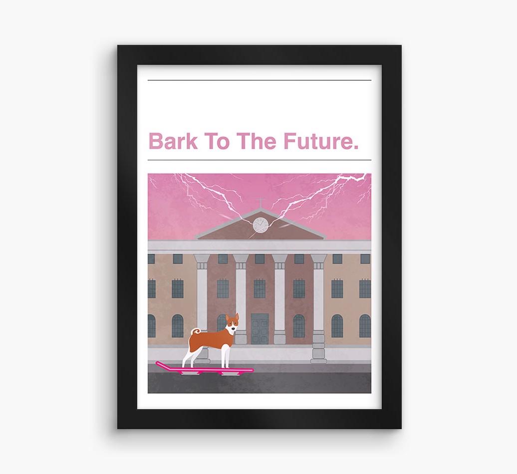 Bark To The Future: Personalized {breedFullName} Framed Print