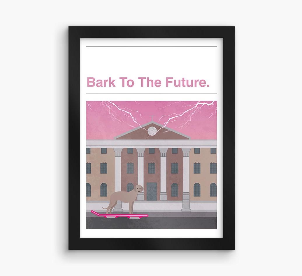 Bark To The Future: Personalized {breedFullName} Framed Print