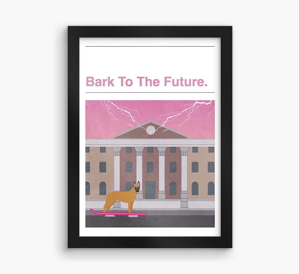 Bark To The Future: Personalized {breedFullName} Framed Print