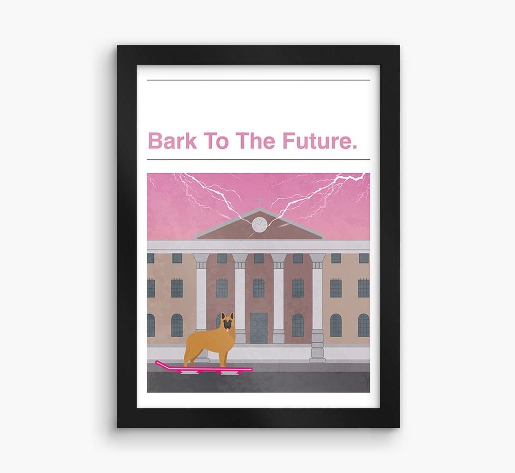 Bark To The Future: Personalized {breedFullName} Framed Print