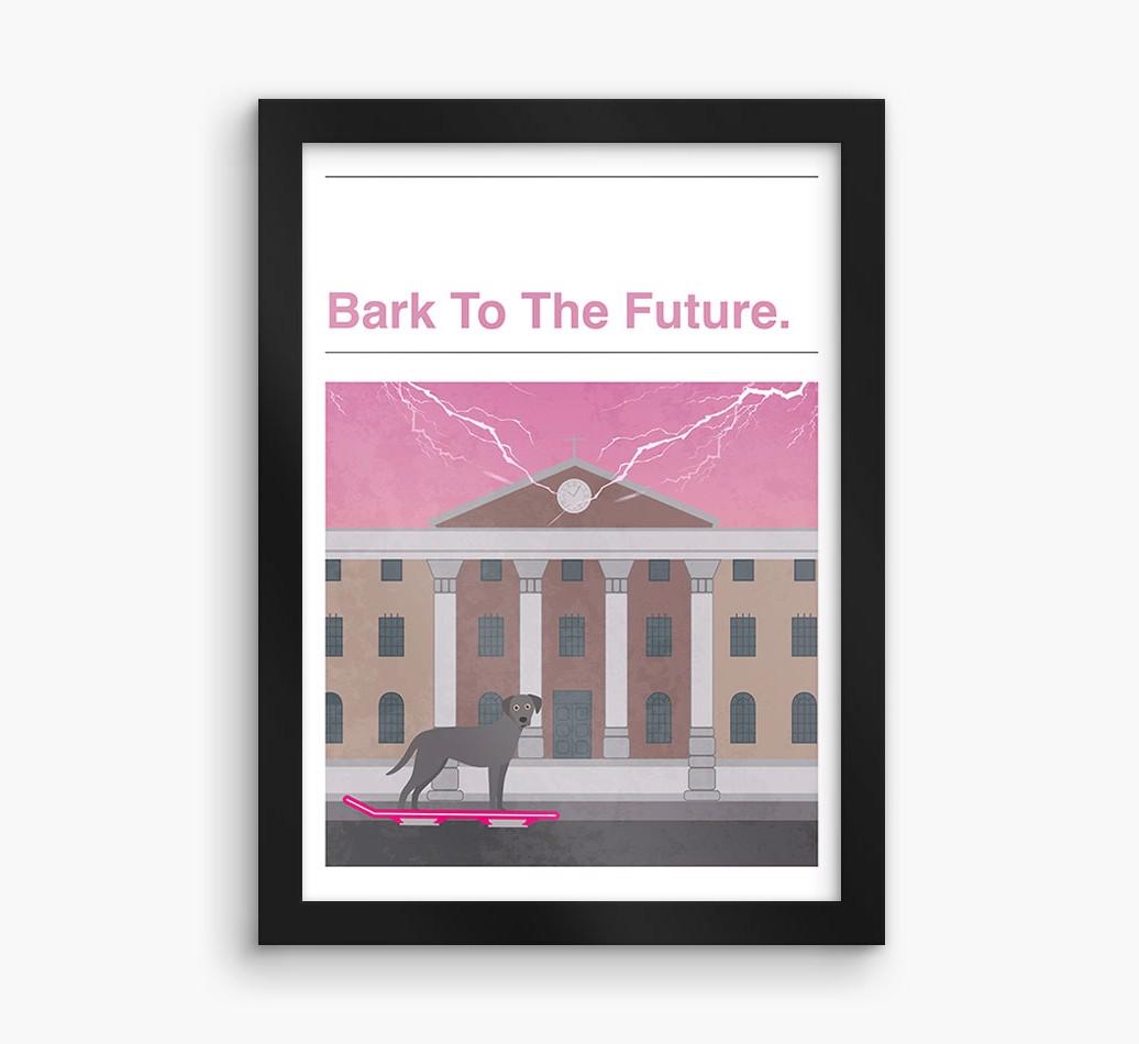 Bark To The Future: Personalized {breedFullName} Framed Print