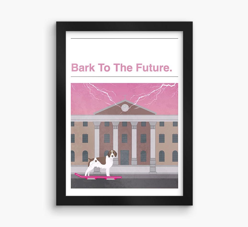Bark To The Future: Personalized {breedFullName} Framed Print
