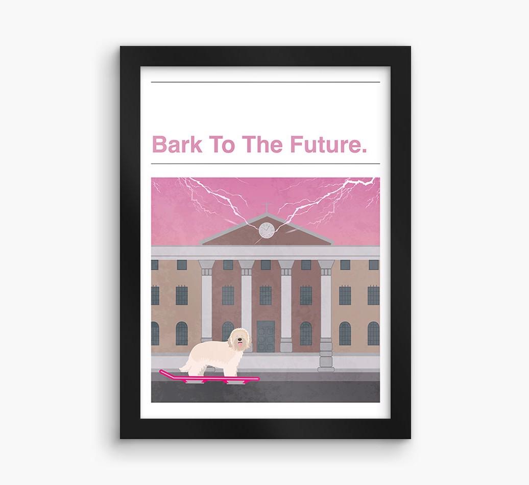 Bark To The Future: Personalized {breedFullName} Framed Print