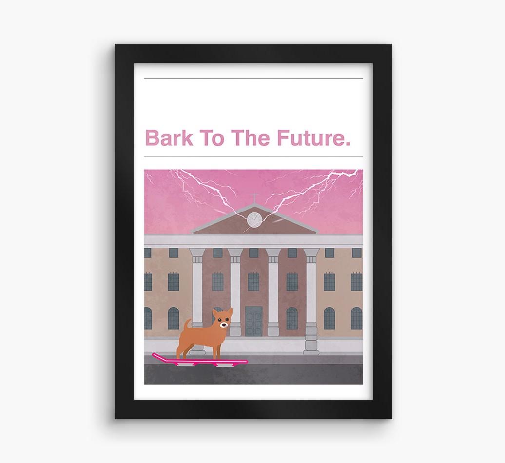 Bark To The Future: Personalized {breedFullName} Framed Print
