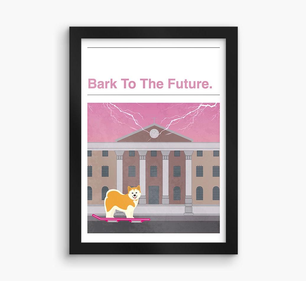 Bark To The Future: Personalized {breedFullName} Framed Print