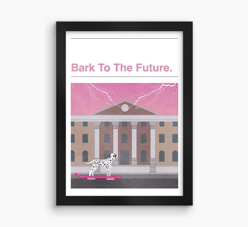 Bark To The Future: Personalized {breedFullName} Framed Print