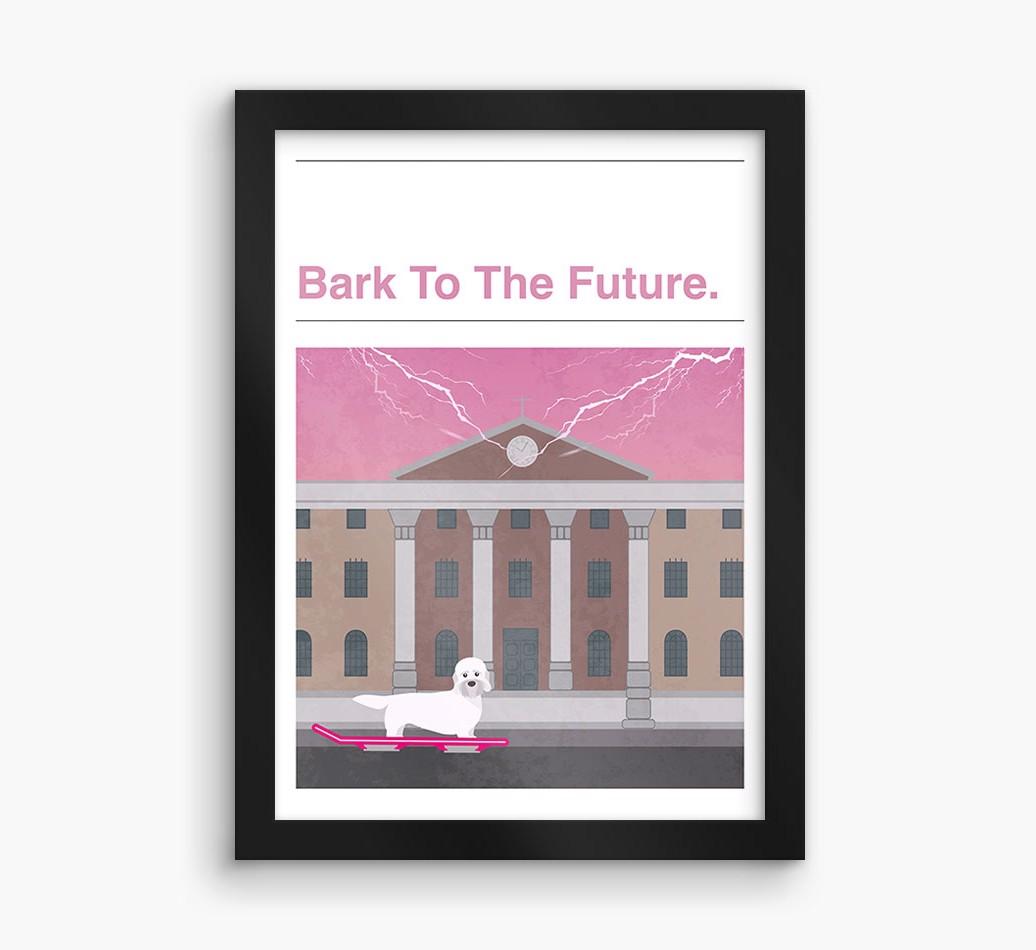 Bark To The Future: Personalized {breedFullName} Framed Print