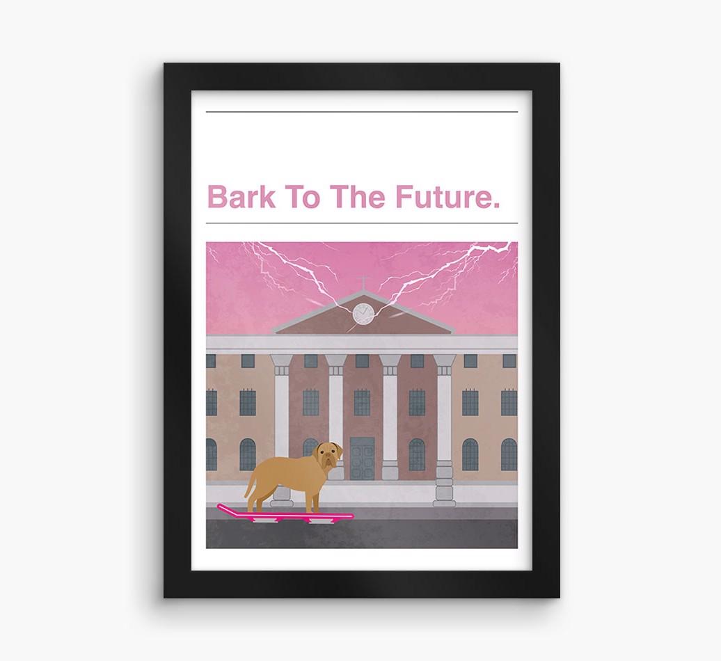 Bark To The Future: Personalized {breedFullName} Framed Print