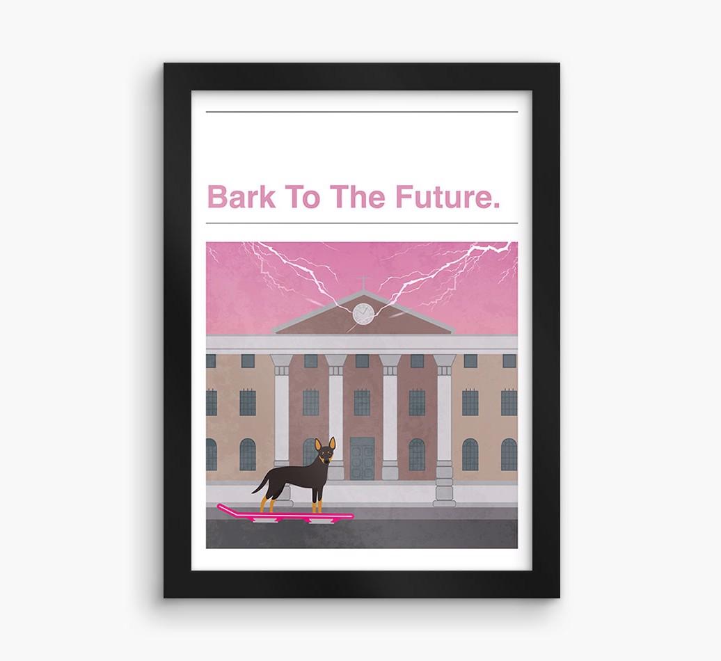 Bark To The Future: Personalized {breedFullName} Framed Print