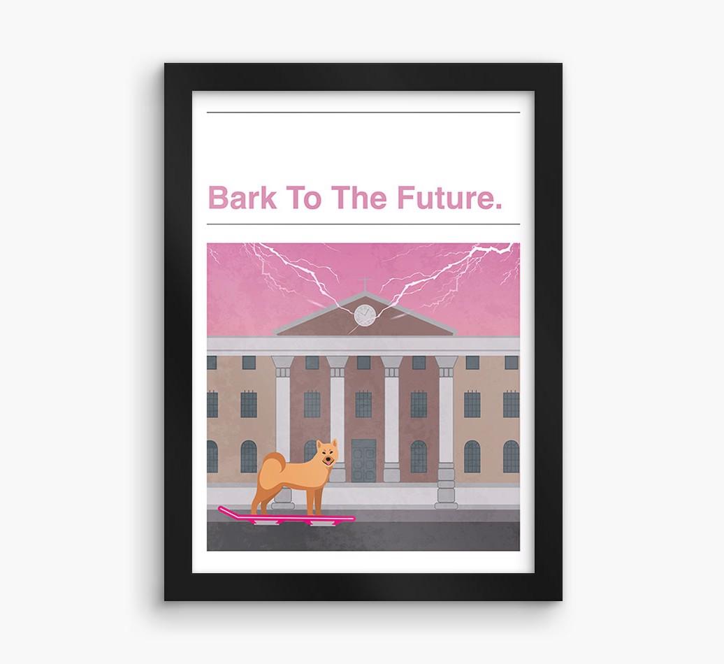 Bark To The Future: Personalized {breedFullName} Framed Print