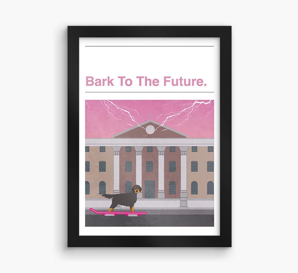Bark To The Future: Personalized {breedFullName} Framed Print