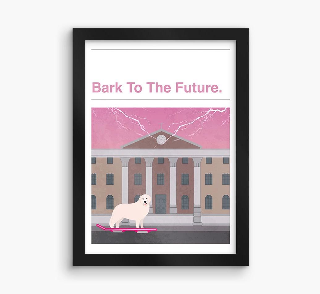 Bark To The Future: Personalized {breedFullName} Framed Print
