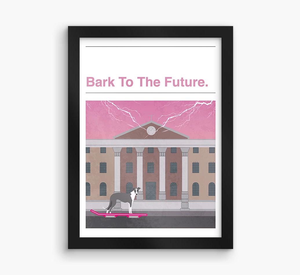 Bark To The Future: Personalized {breedFullName} Framed Print