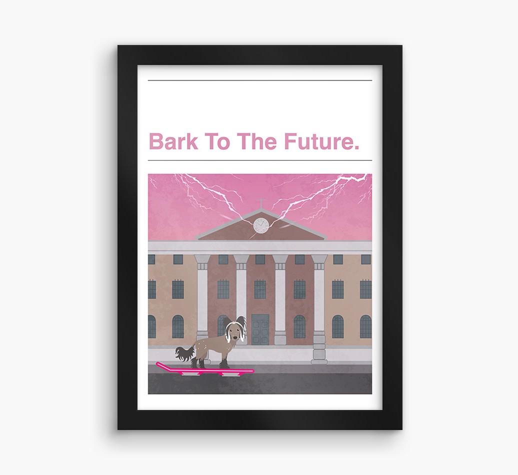 Bark To The Future: Personalized {breedFullName} Framed Print