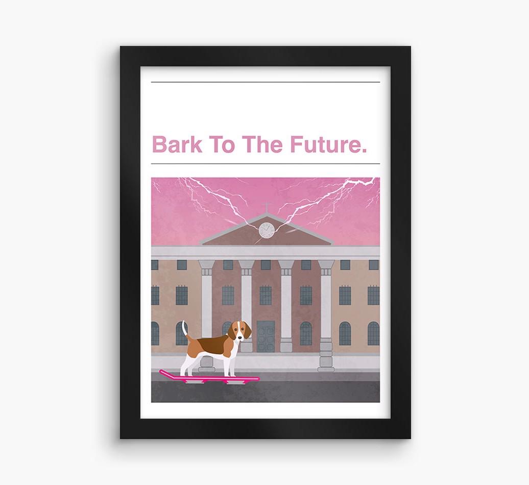 Bark To The Future: Personalized {breedFullName} Framed Print