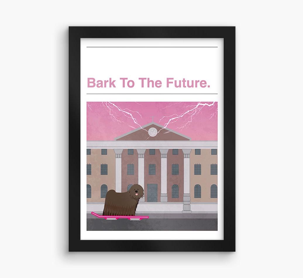 Bark To The Future: Personalized {breedFullName} Framed Print