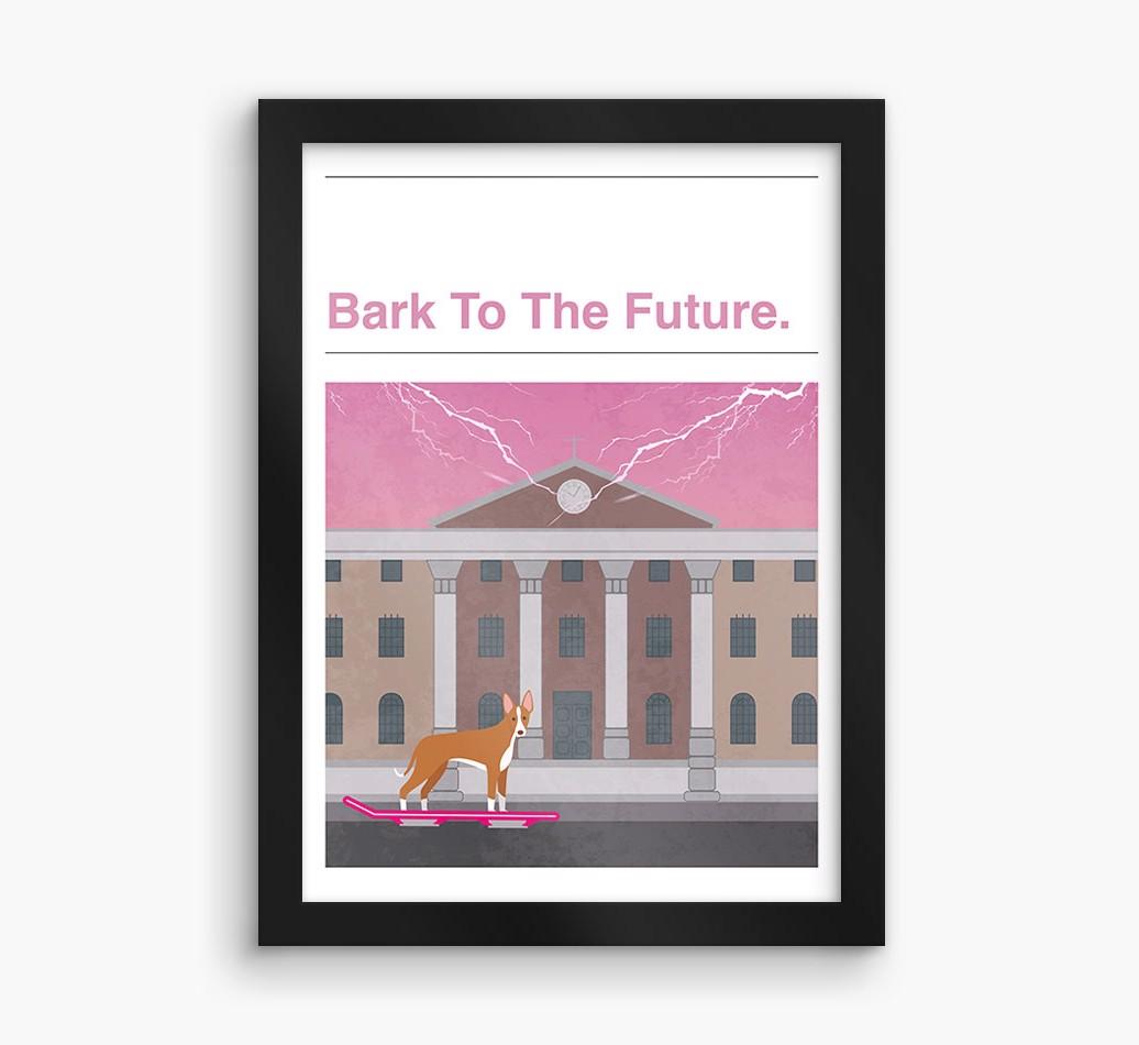 Bark To The Future: Personalized {breedFullName} Framed Print