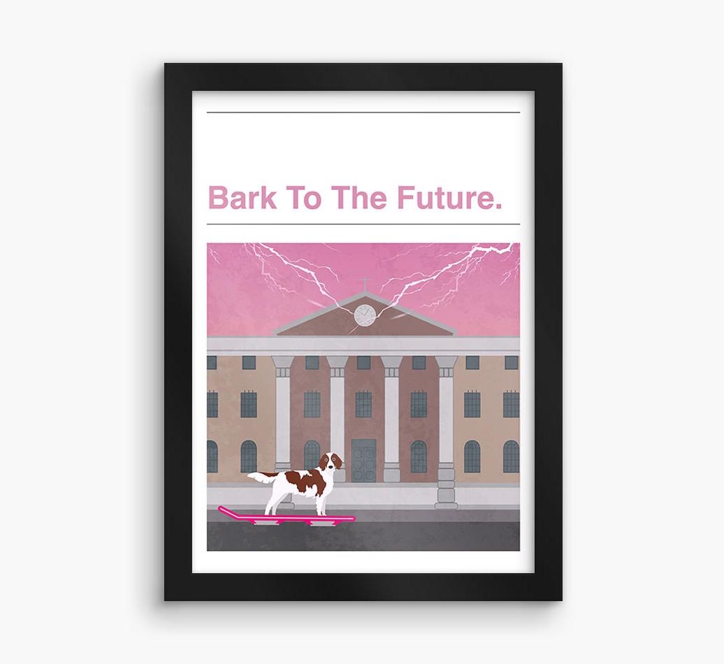 Bark To The Future: Personalized {breedFullName} Framed Print