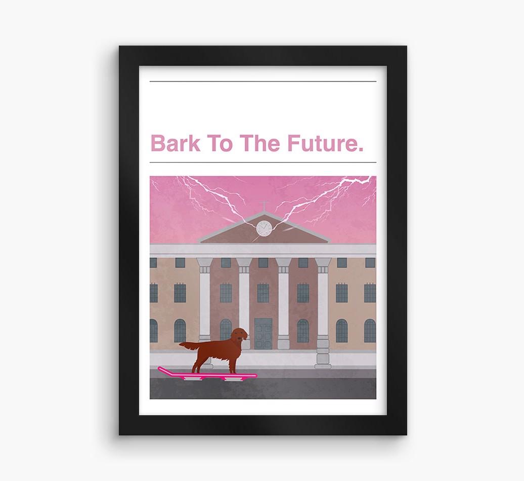 Bark To The Future: Personalized {breedFullName} Framed Print