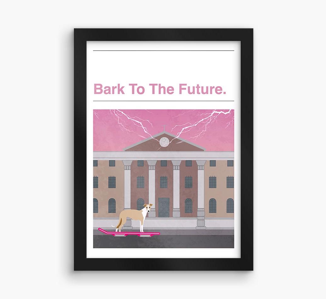 Bark To The Future: Personalized {breedFullName} Framed Print