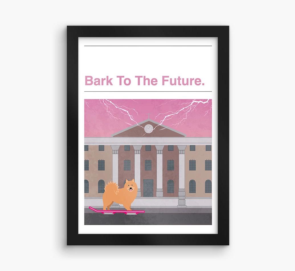 Bark To The Future: Personalized {breedFullName} Framed Print