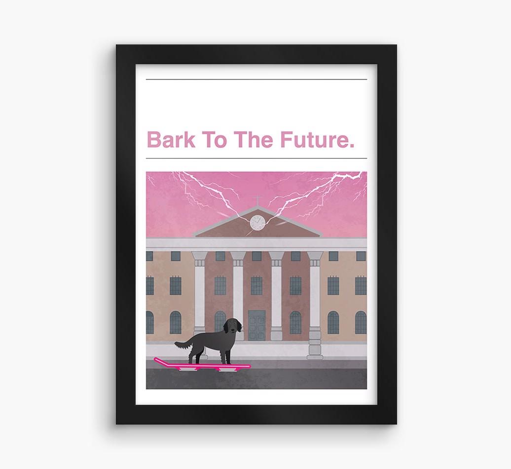 Bark To The Future: Personalized {breedFullName} Framed Print