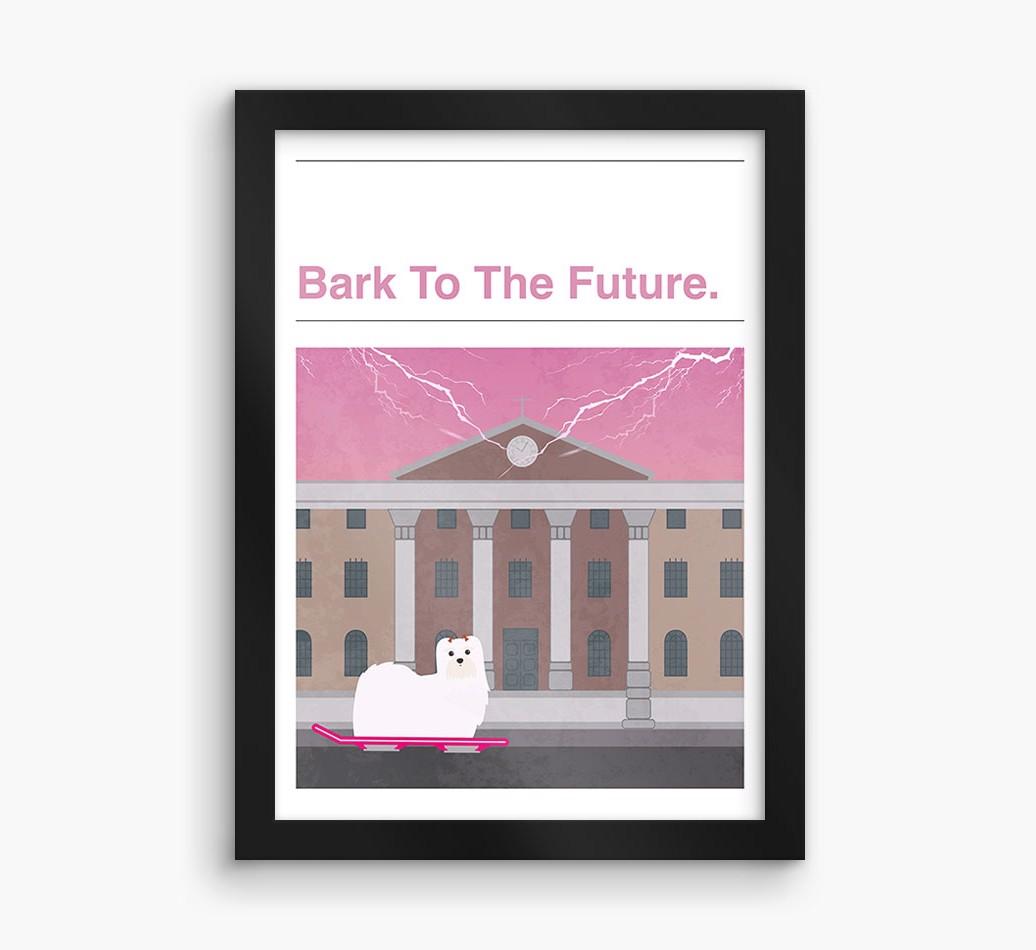 Bark To The Future: Personalized {breedFullName} Framed Print
