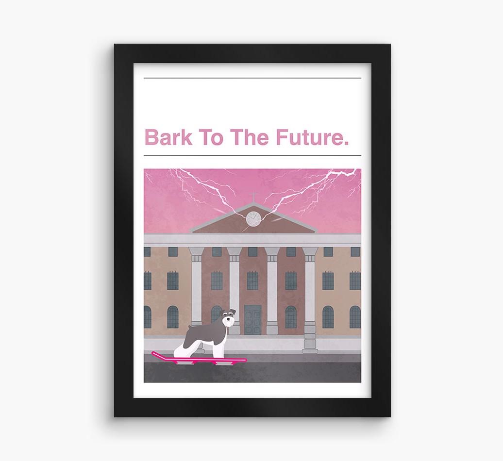 Bark To The Future: Personalized {breedFullName} Framed Print