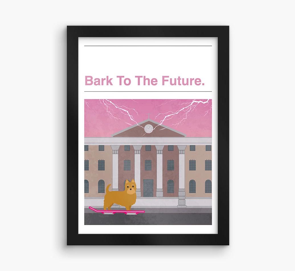 Bark To The Future: Personalized {breedFullName} Framed Print