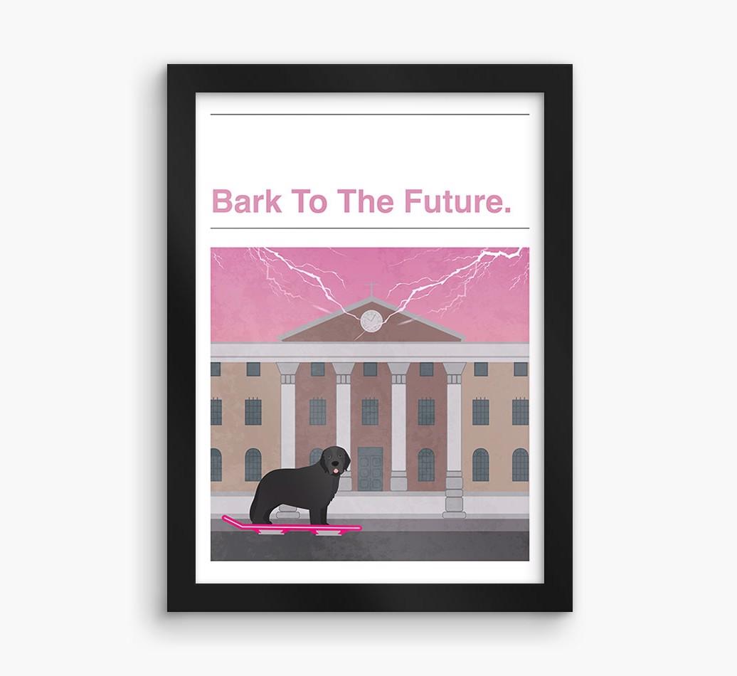Bark To The Future: Personalized {breedFullName} Framed Print