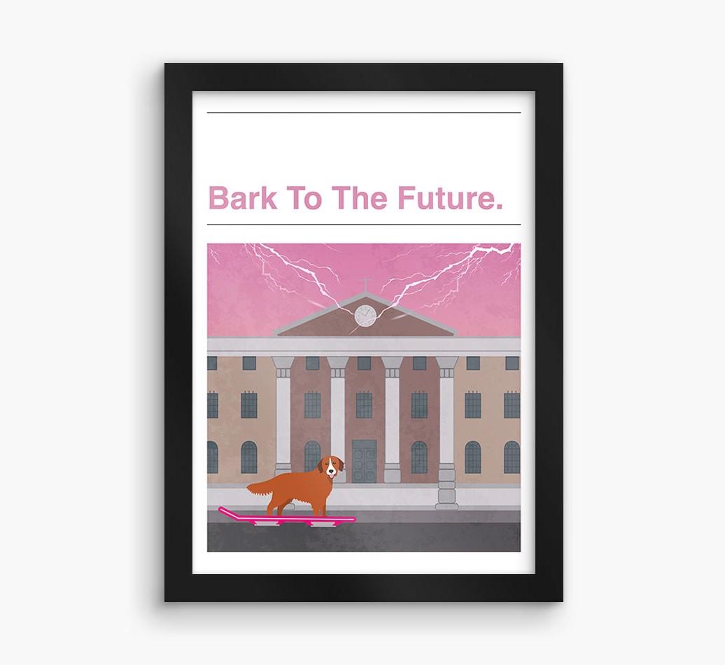 Bark To The Future: Personalized {breedFullName} Framed Print