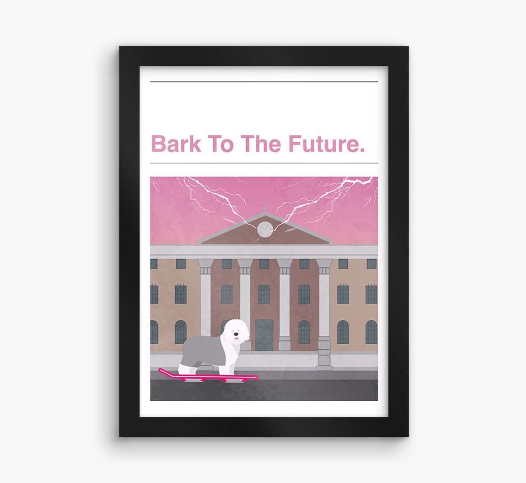 Bark To The Future: Personalized {breedFullName} Framed Print