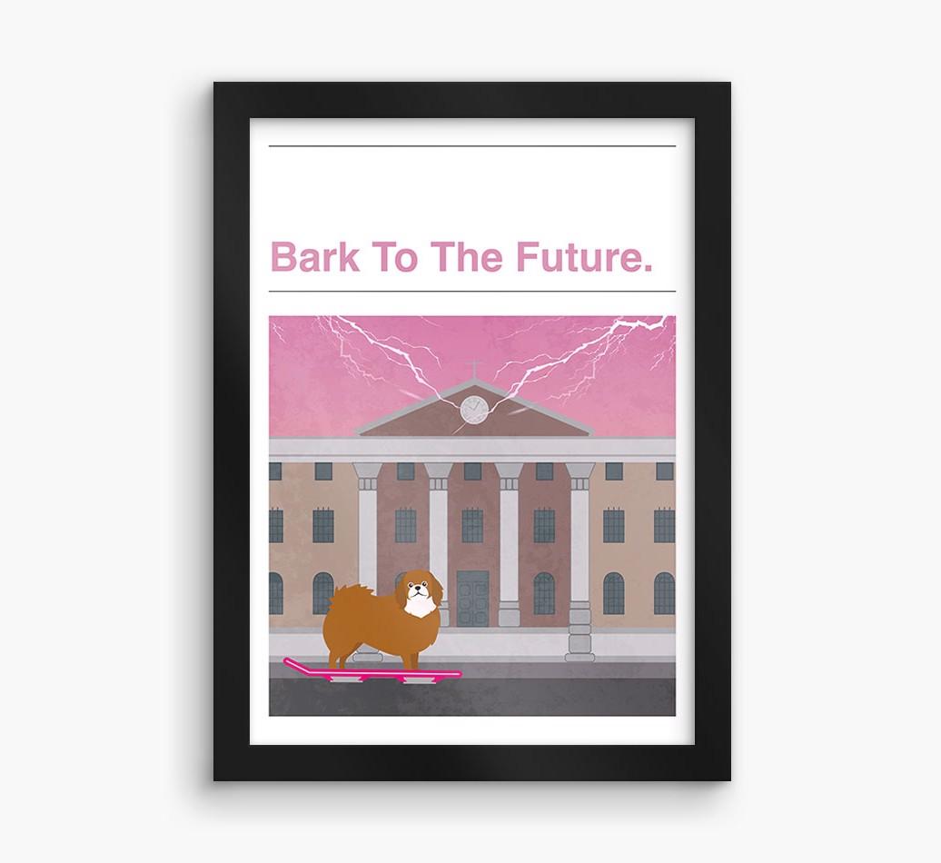 Bark To The Future: Personalized {breedFullName} Framed Print