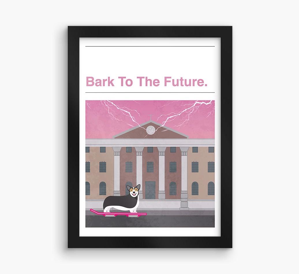 Bark To The Future: Personalized {breedFullName} Framed Print