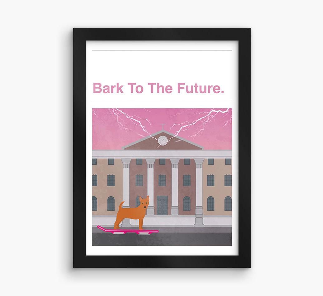 Bark To The Future: Personalized {breedFullName} Framed Print