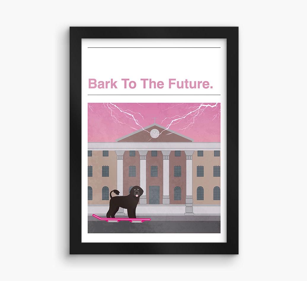 Bark To The Future: Personalized {breedFullName} Framed Print
