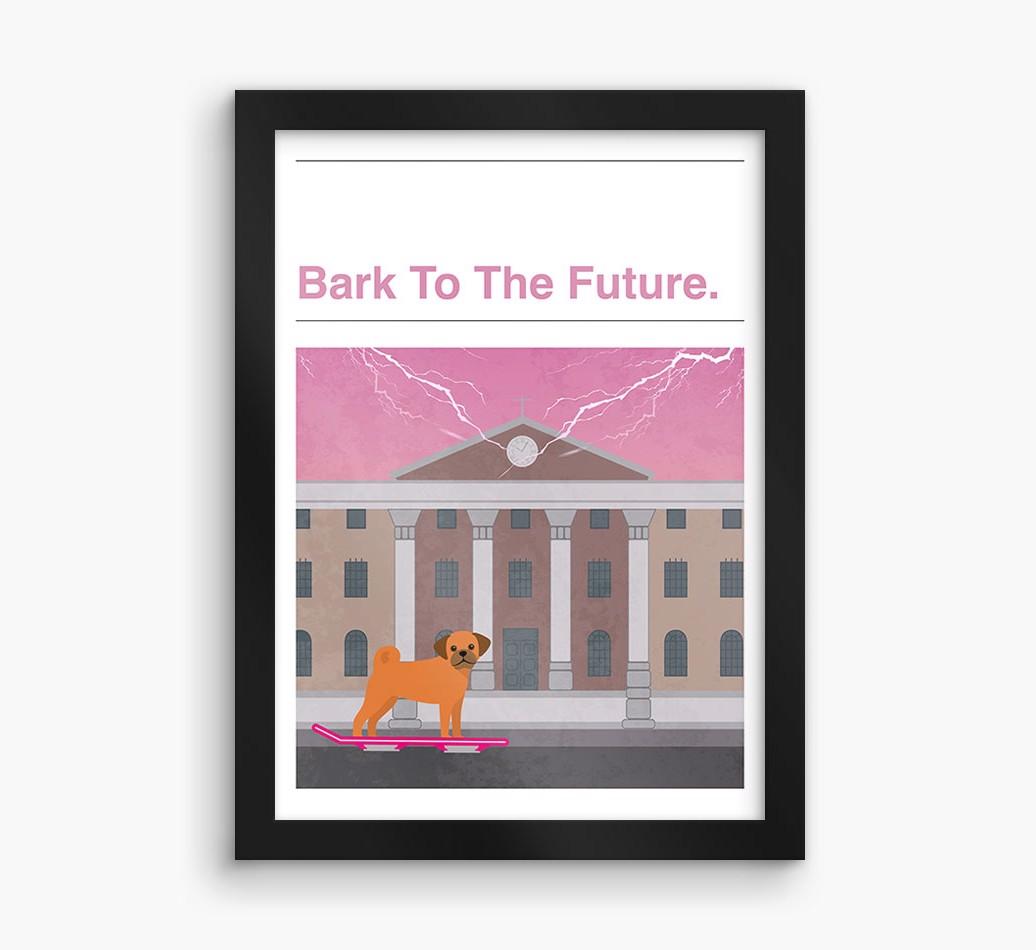Bark To The Future: Personalized {breedFullName} Framed Print