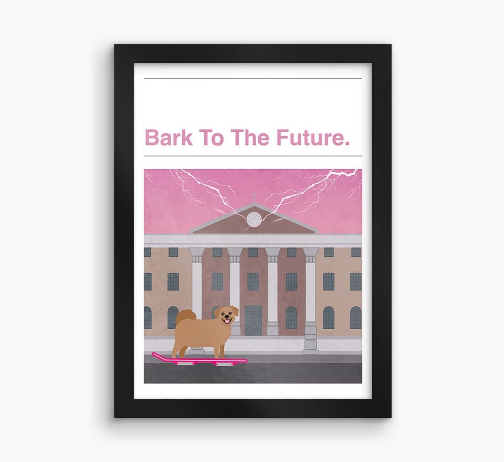 Bark To The Future: Personalized {breedFullName} Framed Print