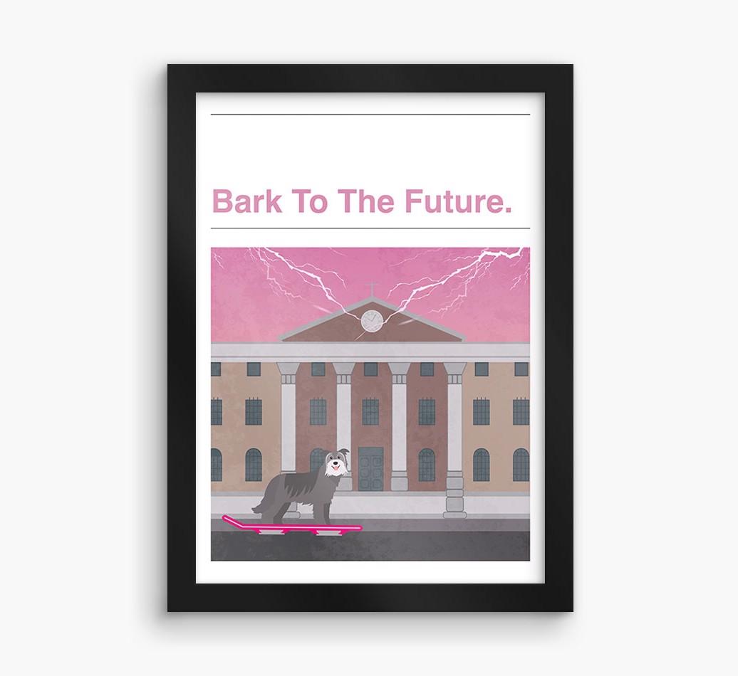 Bark To The Future: Personalized {breedFullName} Framed Print