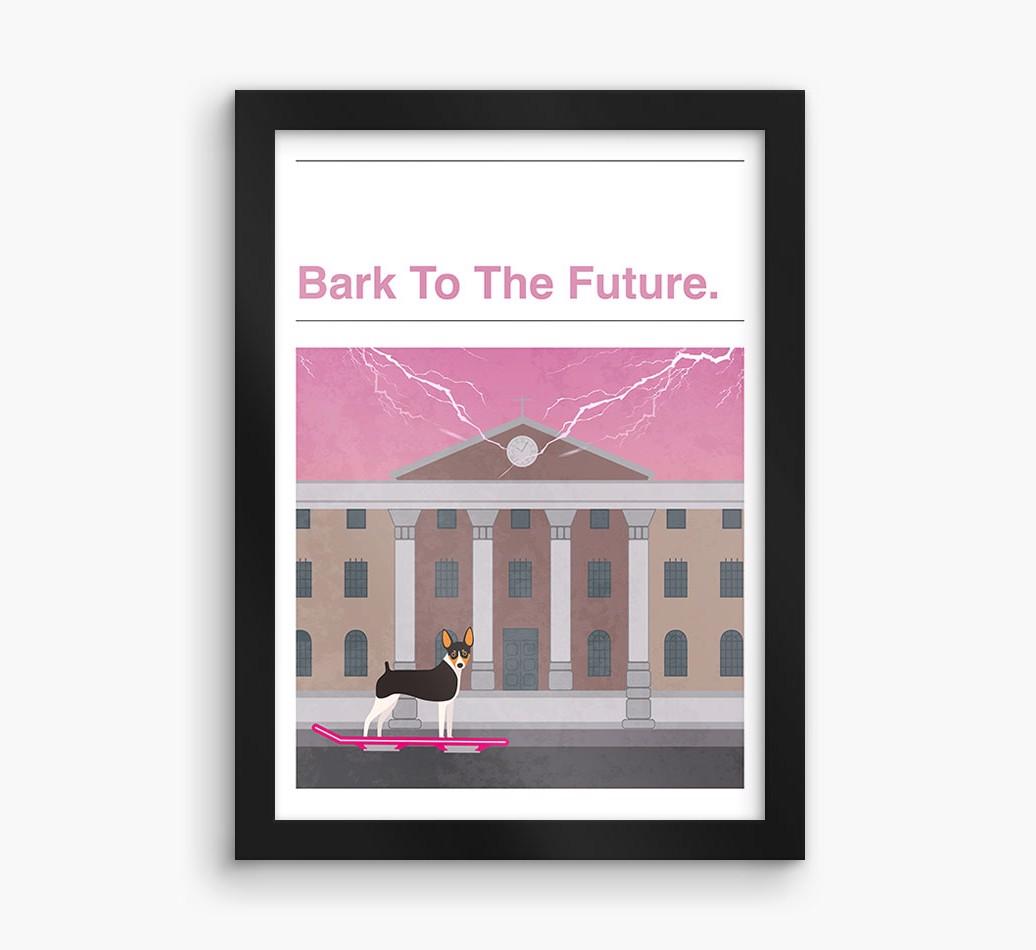 Bark To The Future: Personalized {breedFullName} Framed Print