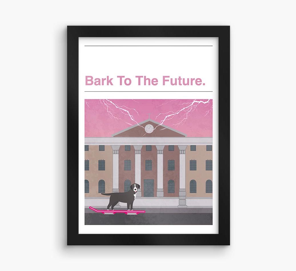 Bark To The Future: Personalized {breedFullName} Framed Print