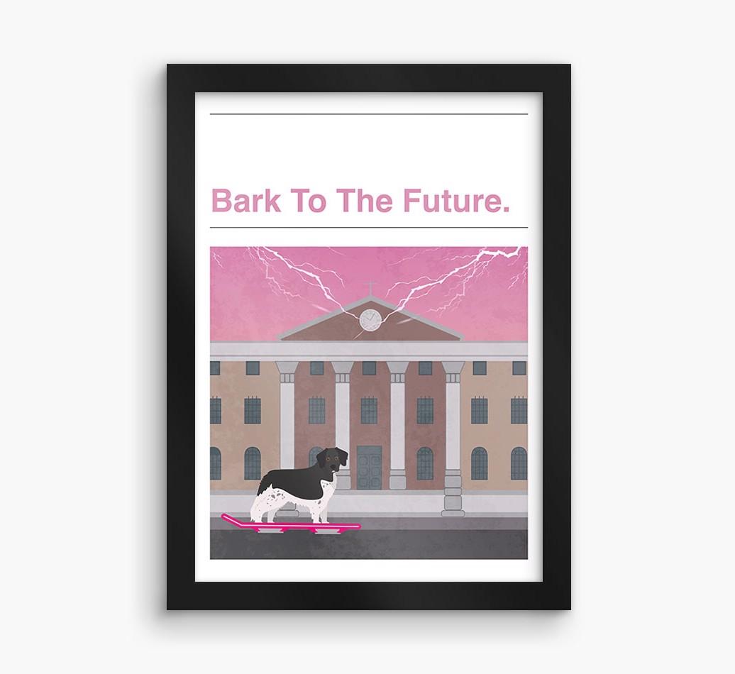 Bark To The Future: Personalized {breedFullName} Framed Print