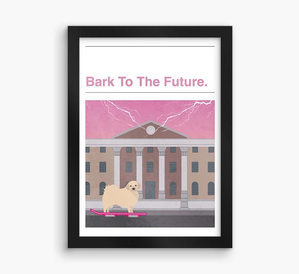 Bark To The Future: Personalized {breedFullName} Framed Print
