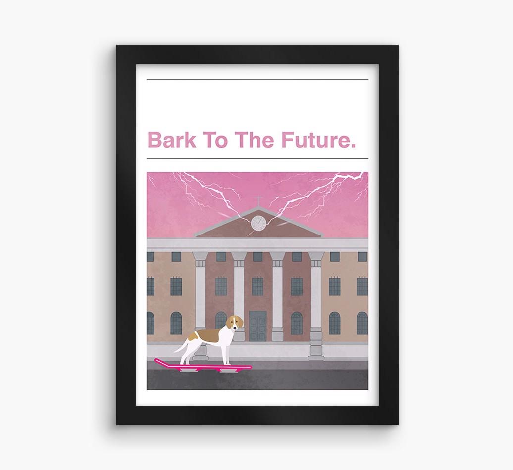 Bark To The Future: Personalized {breedFullName} Framed Print