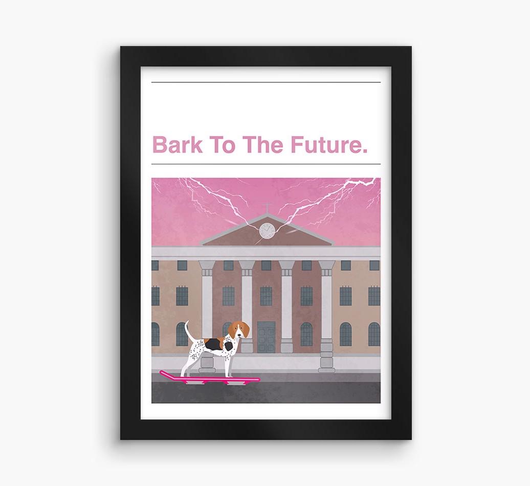 Bark To The Future: Personalized {breedFullName} Framed Print